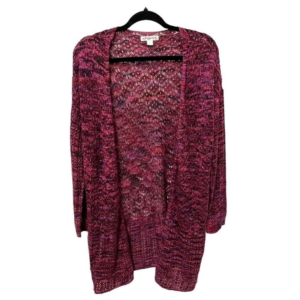 PASSPORTS Women’s Open Front Knit Cardigan Topper, Size Medium